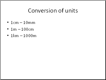 Conversion of units