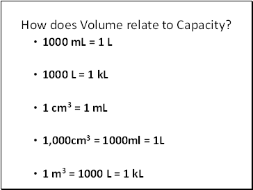 How does Volume relate to Capacity?