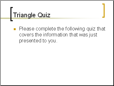 Triangle Quiz
