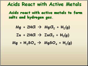 Acids React with Active Metals