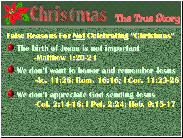 False Reasons For Not Celebrating “Christmas”