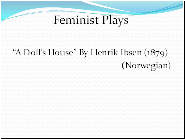 Feminist Plays