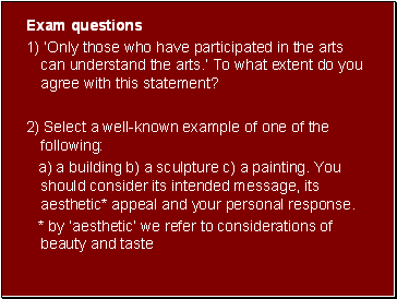 Exam questions
