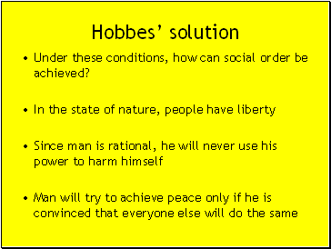 Hobbes’ solution