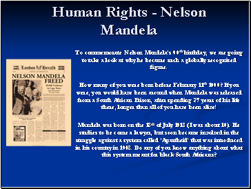 Human Rights - Nelson Mandela