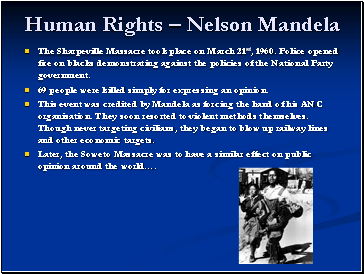 Human Rights  Nelson Mandela