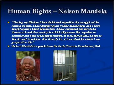 Human Rights  Nelson Mandela