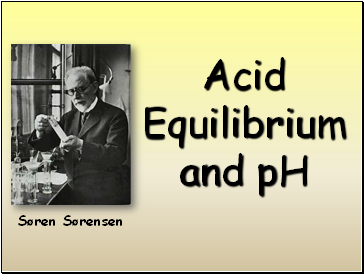 Acid Equilibrium and pH