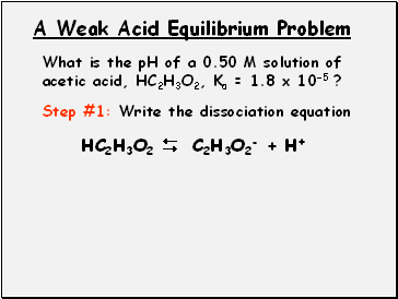 A Weak Acid Equilibrium Problem