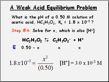 A Weak Acid Equilibrium Problem