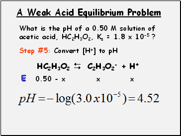 A Weak Acid Equilibrium Problem