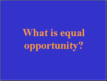 What is equal opportunity?