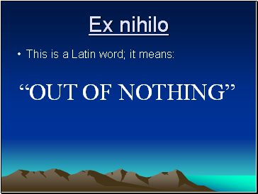 Ex nihilo