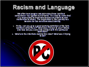 Racism and Language