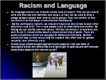 Racism and Language