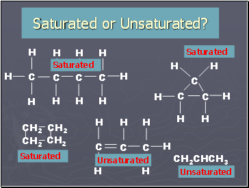 Saturated or Unsaturated?