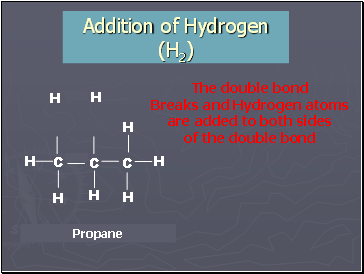 Addition of Hydrogen (H2)