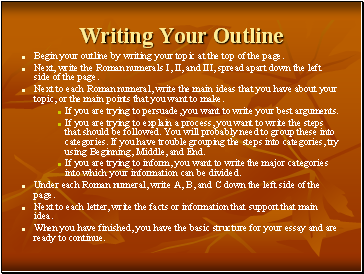 Writing Your Outline