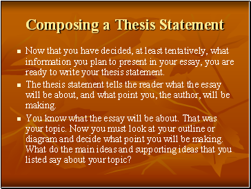 Composing a Thesis Statement