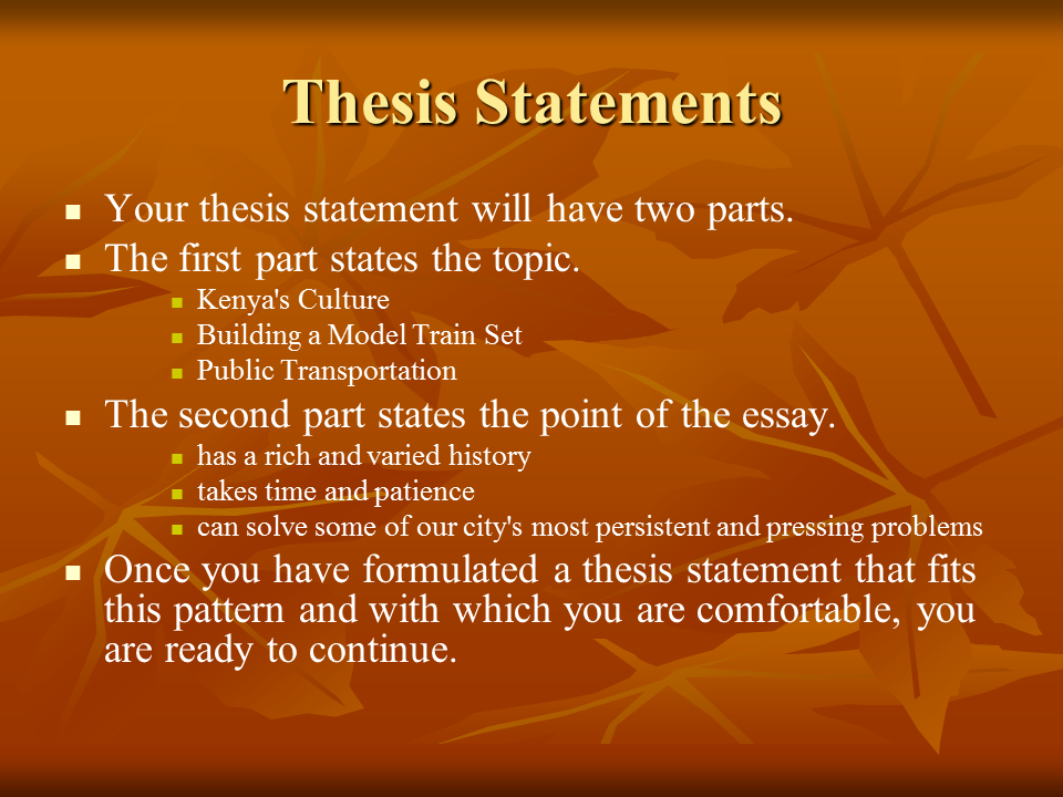 personal response thesis statement