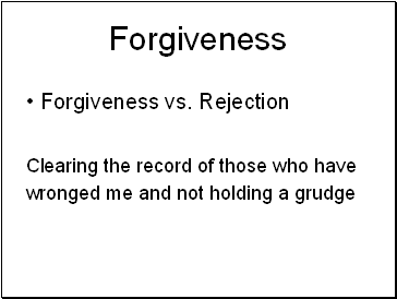 Forgiveness