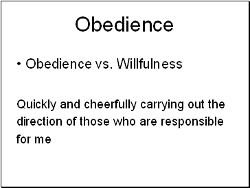 Obedience