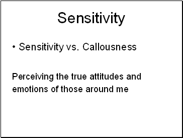 Sensitivity