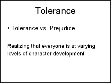 Tolerance