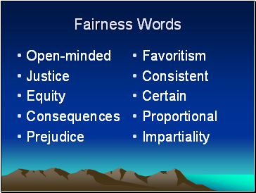 Fairness Words