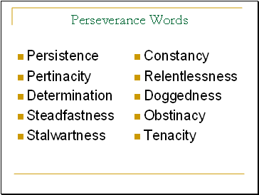 Perseverance Words