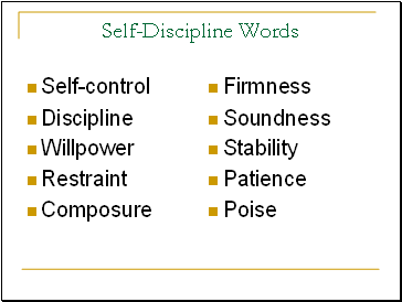 Self-Discipline Words