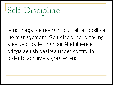 Self-Discipline