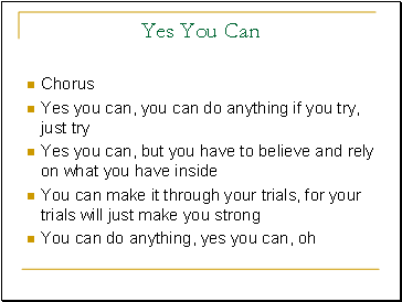 Yes You Can