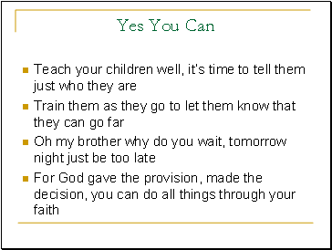 Yes You Can