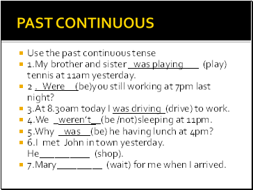 PAST CONTINUOUS