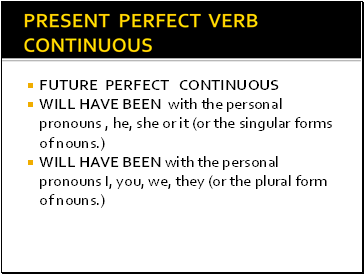 Present perfect VERB continuous