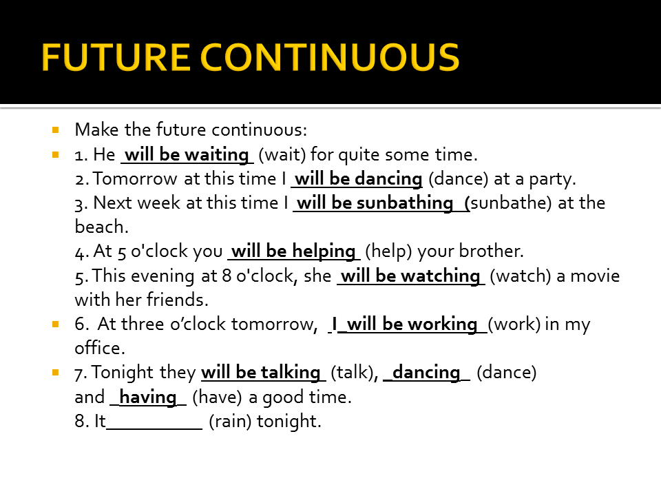 Future continued