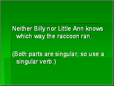 Neither Billy nor Little Ann knows which way the raccoon ran.