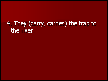 4. They (carry, carries) the trap to the river.