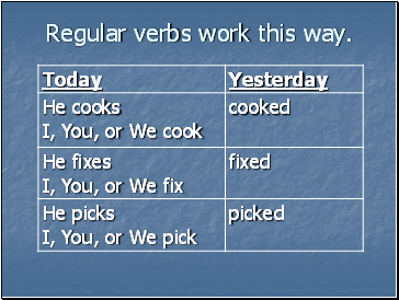 Regular verbs work this way.