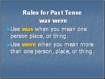 Rules for Past Tense