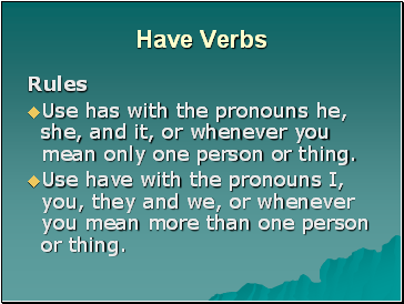 Have Verbs