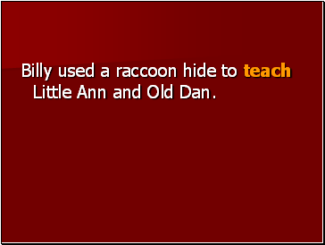 Billy used a raccoon hide to teach Little Ann and Old Dan.