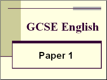 Exam paper- English  GCSE paper1