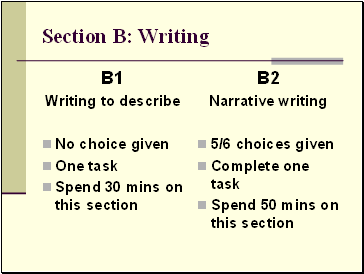 Section B: Writing