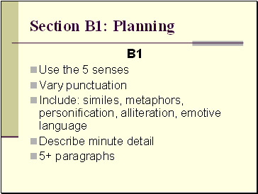 Section B1: Planning