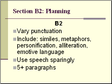 Section B2: Planning