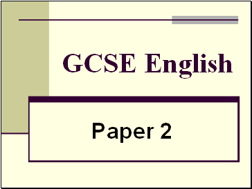 Exam paper- English  GCSE paper2
