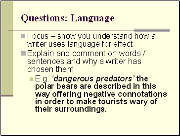 Questions: Language