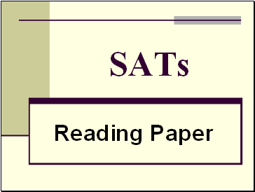 Exam paper- English  SATS Reading